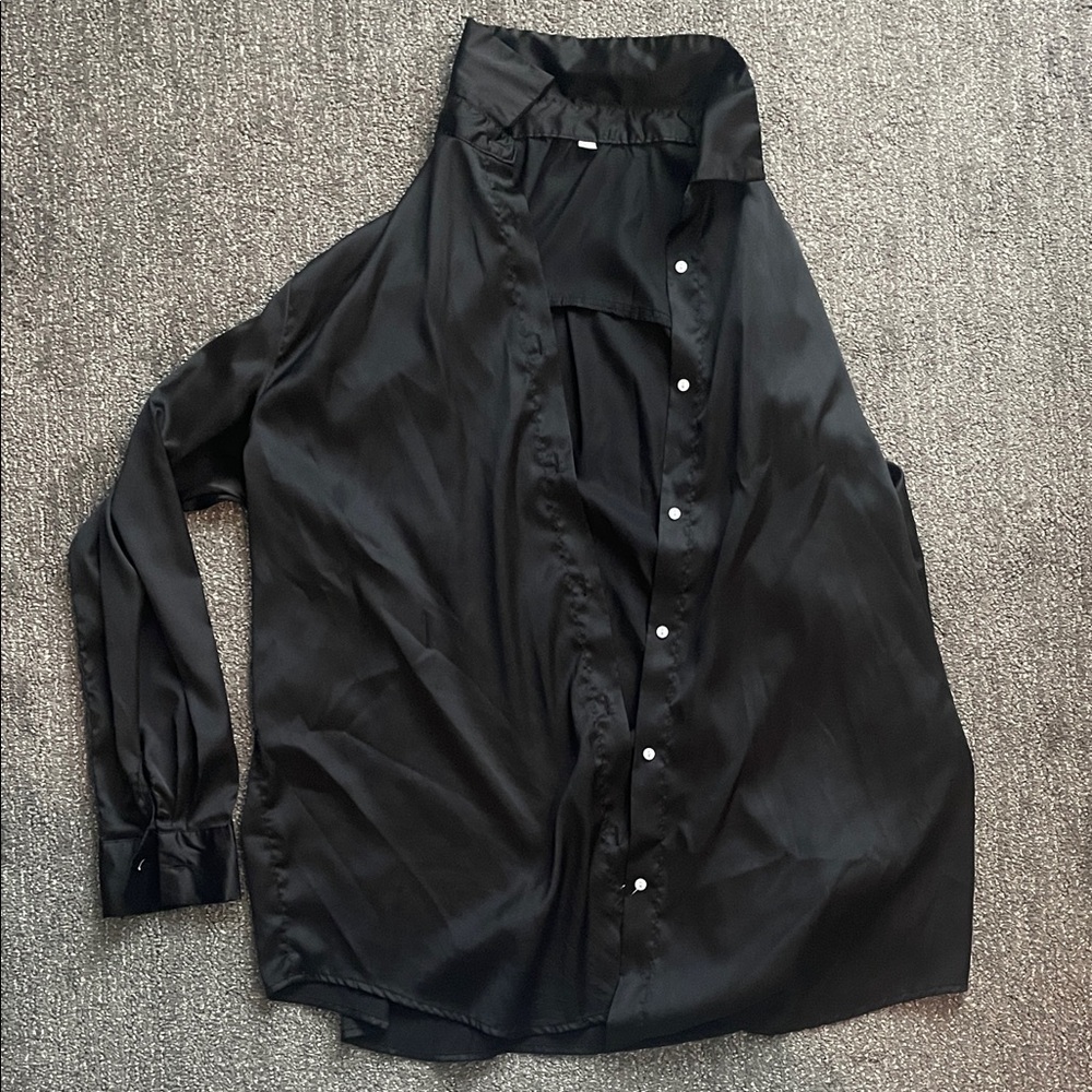 Black Satin Shirt